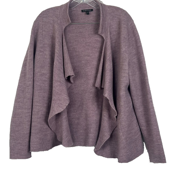 Eileen Fisher Sweaters - Eileen Fisher Cardigan Women's Size L Open Front Lavender 100% Merino